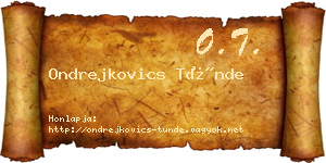 Ondrejkovics Tünde névjegykártya